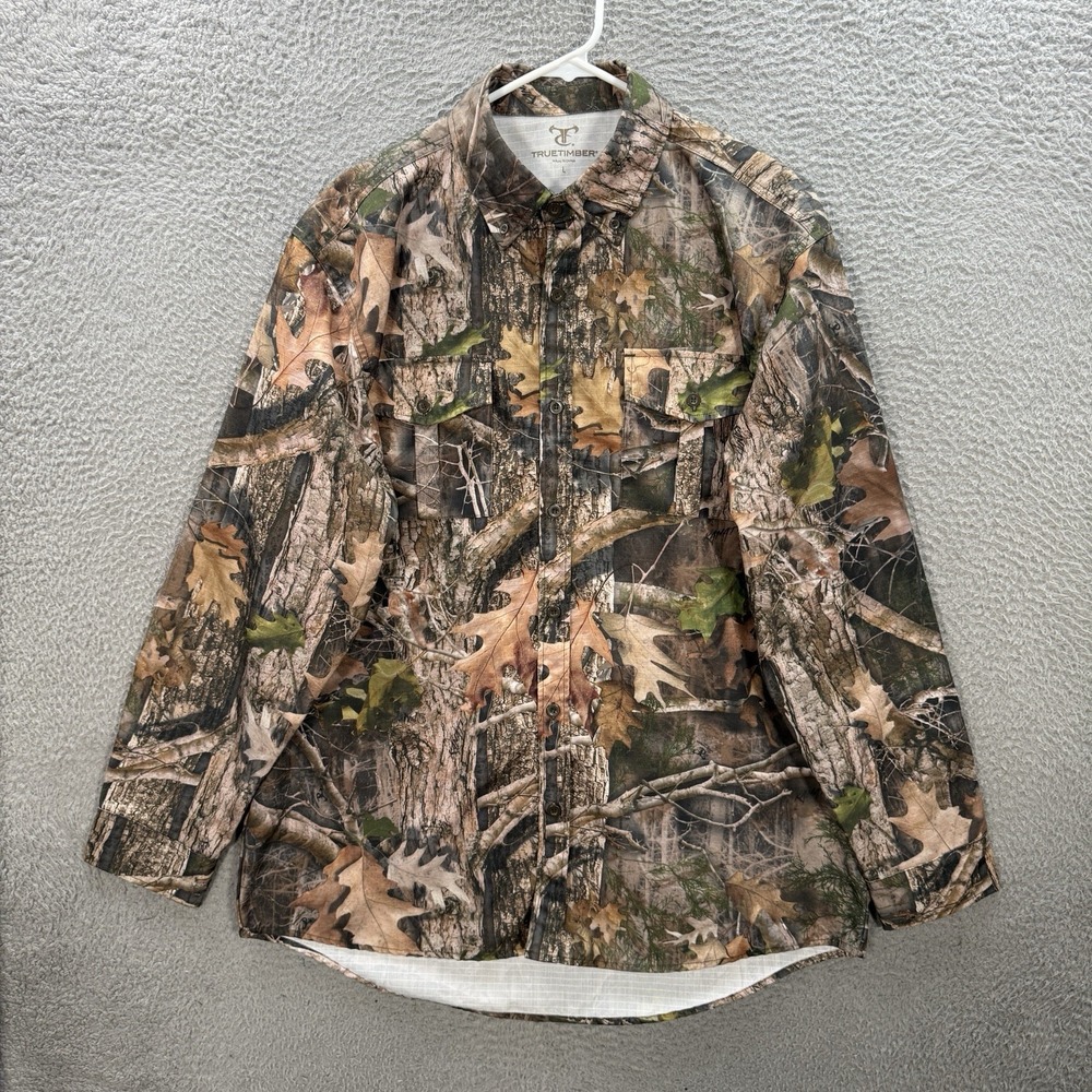 Truetimber Shirt Adult Large Multicolor Camouflage Kanati Camo Ripstop Mens
